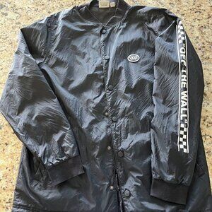 VANS Jacket "Off the Wall Classic" Snap Button Black Windbreaker size: Small